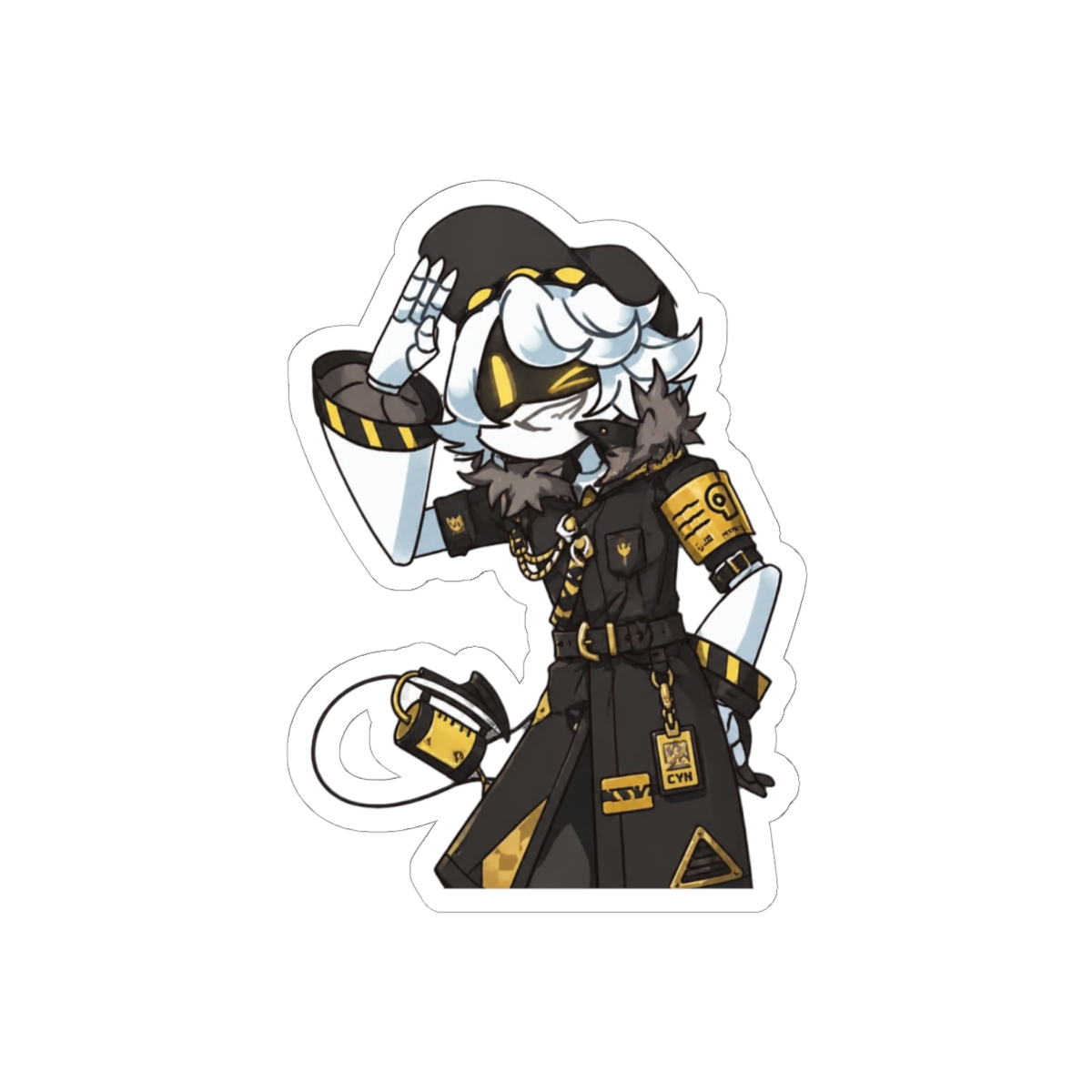 Serial Designation N Sticker | Cute Killer Murder Drones Vinyl Decal - alternate angle 2, merchandise