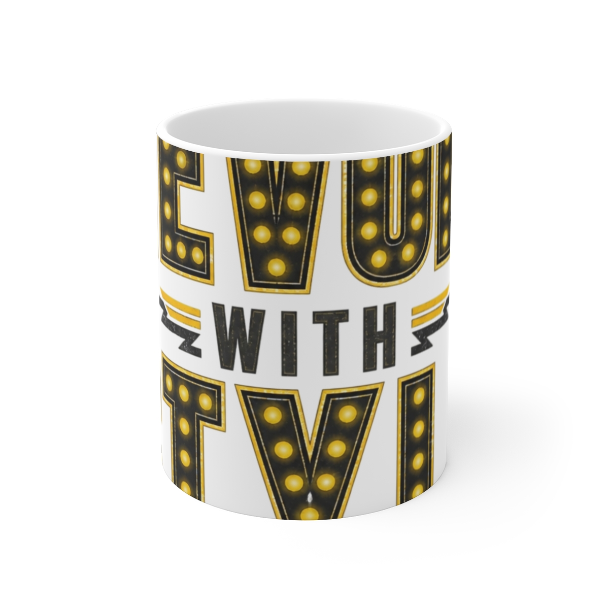 Murder Drones "Revolt with Style" White Mug - alternate angle 1, merchandise