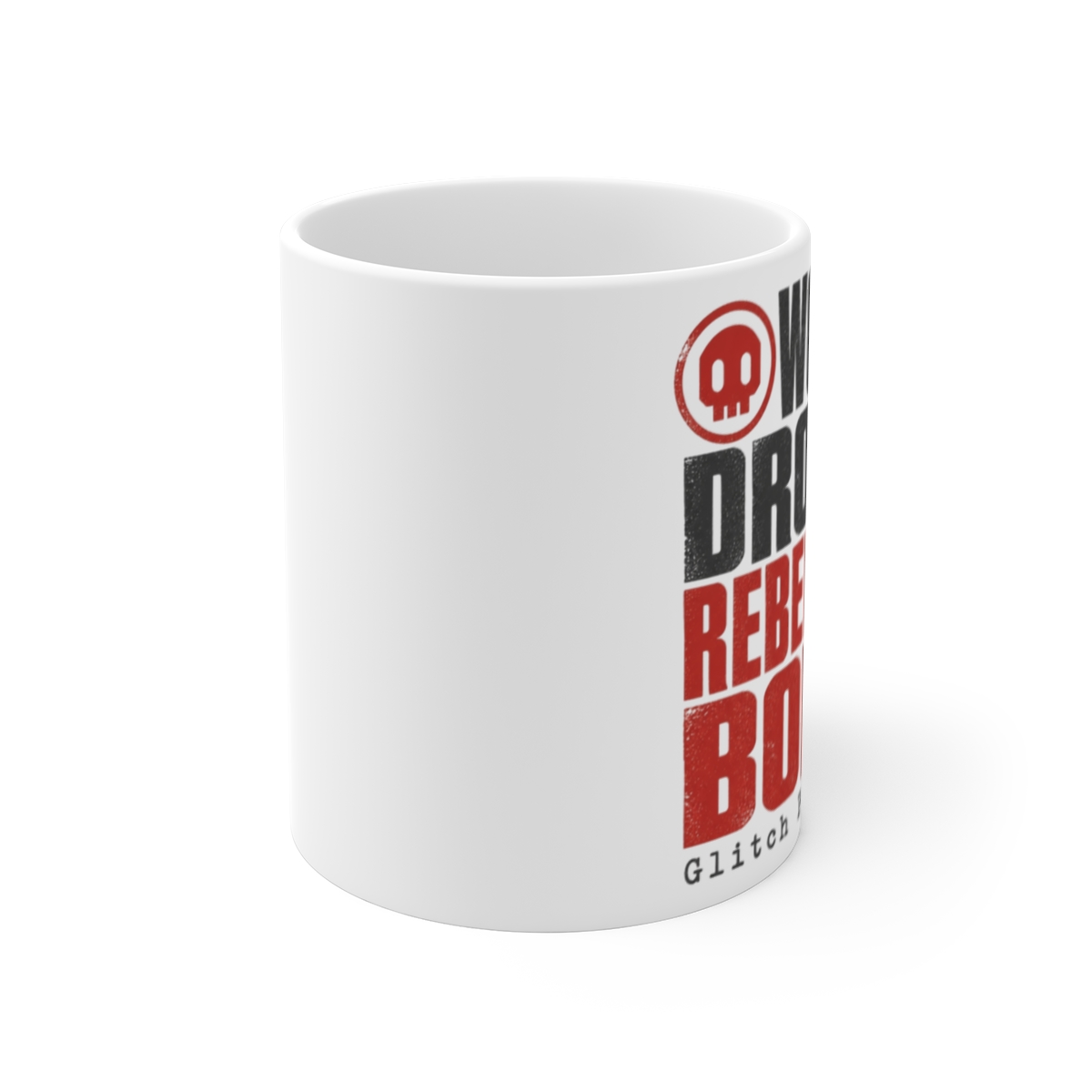 Murder Drones "Worker Drones, Rebellious Bones" White Mug - alternate angle 1, merchandise