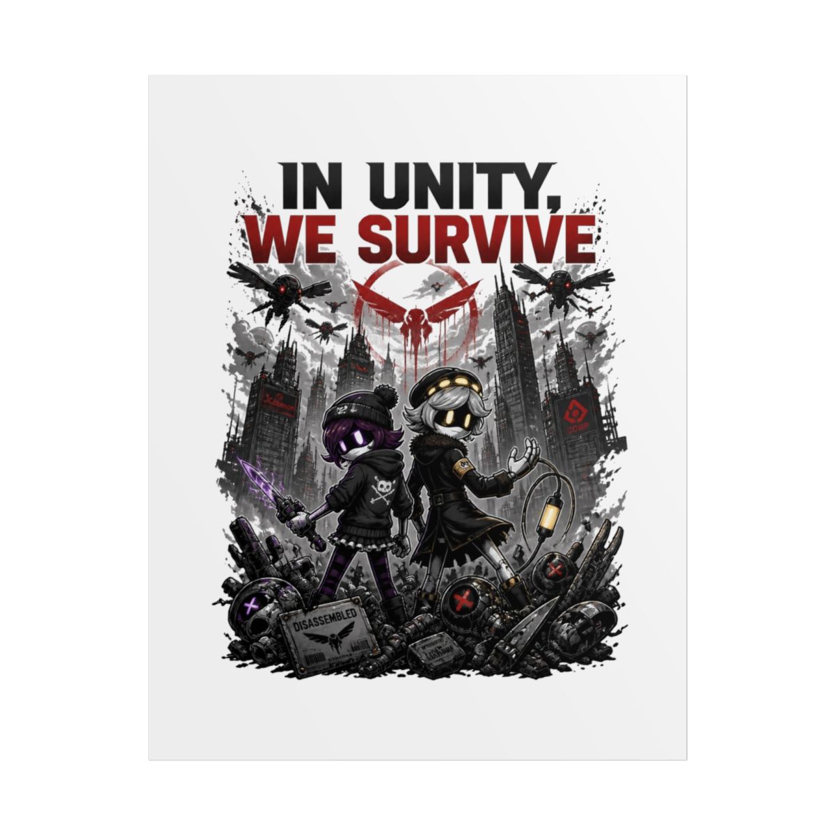 Murder Drones "In Unity, We Survive" Poster - alternate angle 1, merchandise